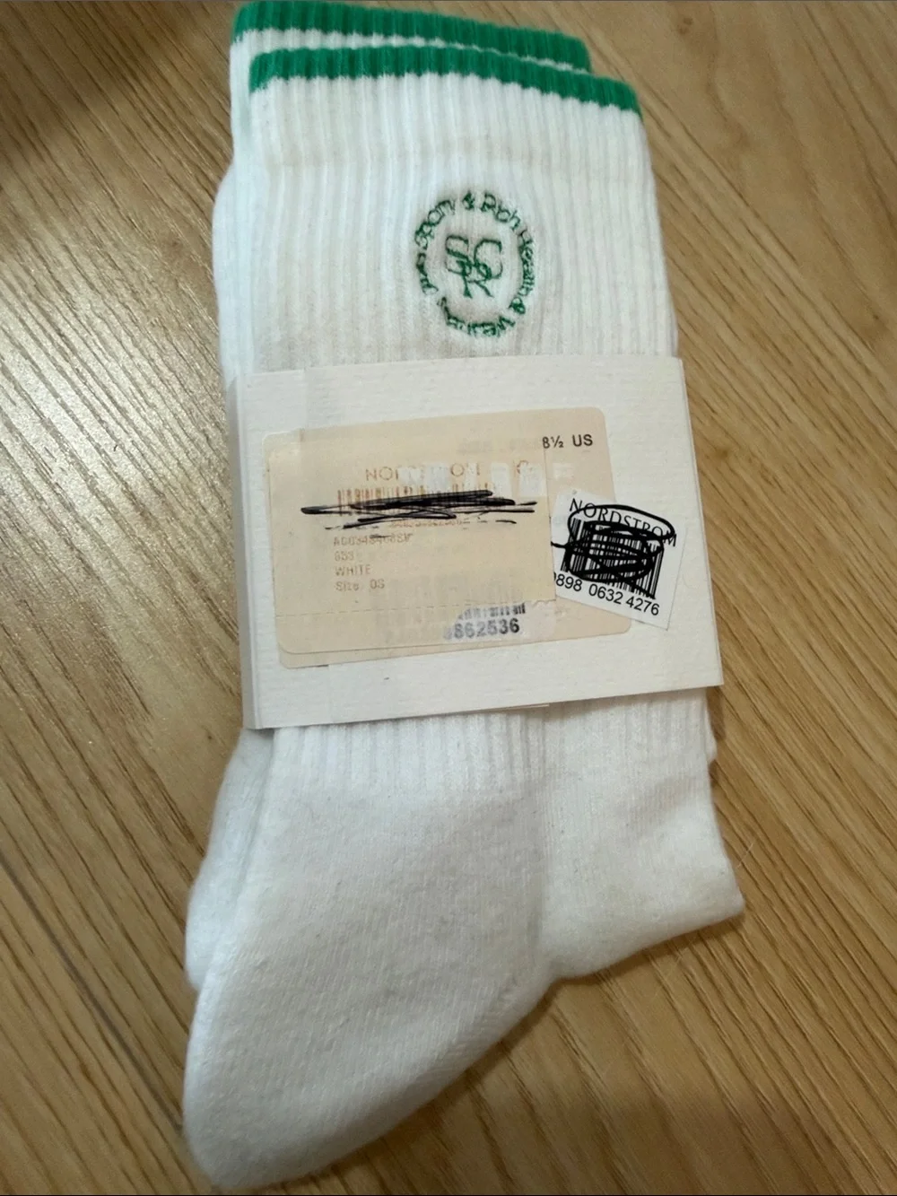 Sporty & Rich Unisex   SRHWC Socks - White/Spring Green